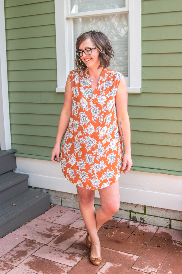 Every sewing pattern is just a starting place for all of the things you can do with it. The Leschi blouse pattern has the lines that are perfect for a sleeveless dress. Just a couple changes and you are left with a completely new look.